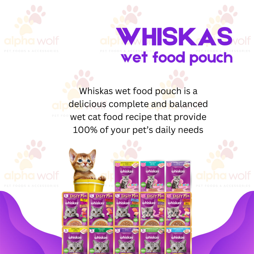 Whiskas Pouch Wet Cat Food 80g Plain 70g Tasty Mix