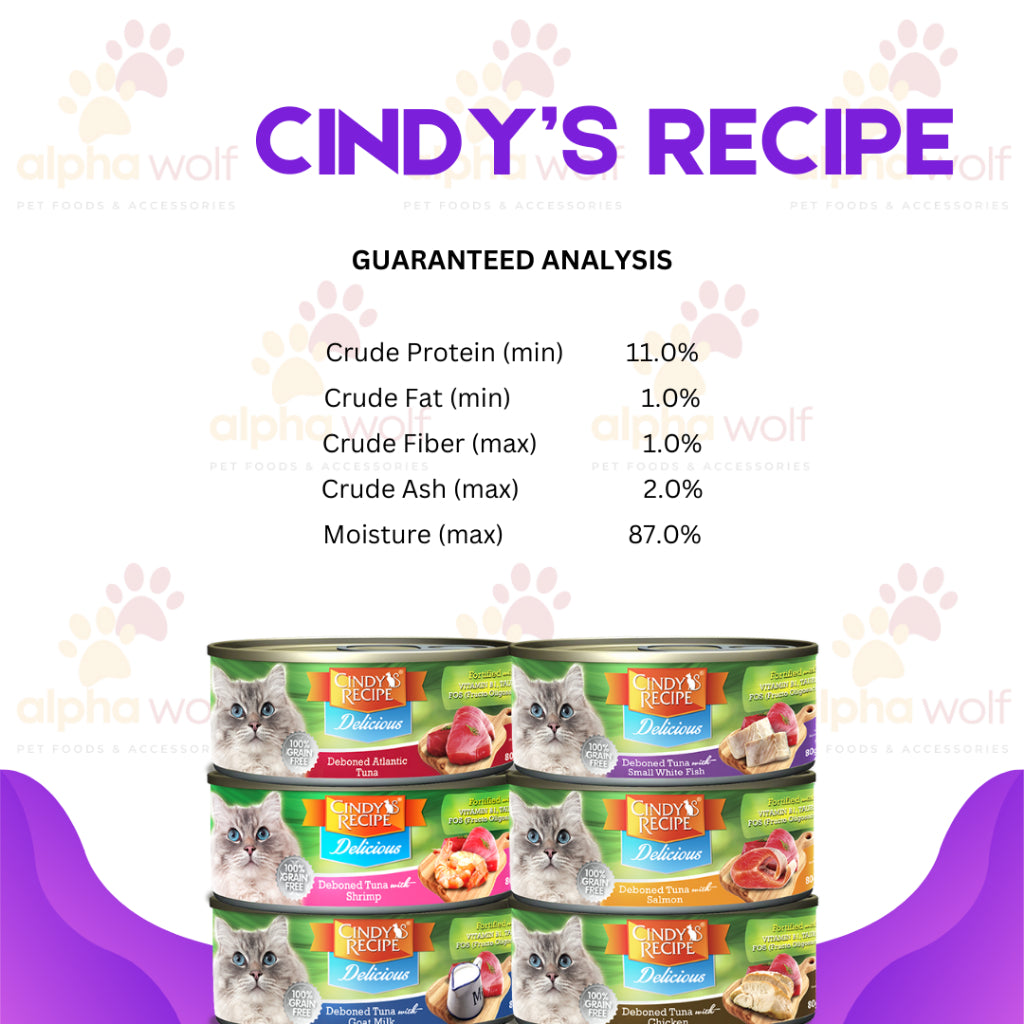 Cindy's Recipe Delicious Deboned Tuna Grain Free 80g