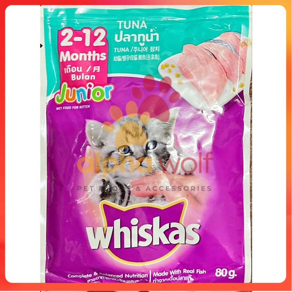 Whiskas Pouch Wet Cat Food 80g Plain 70g Tasty Mix