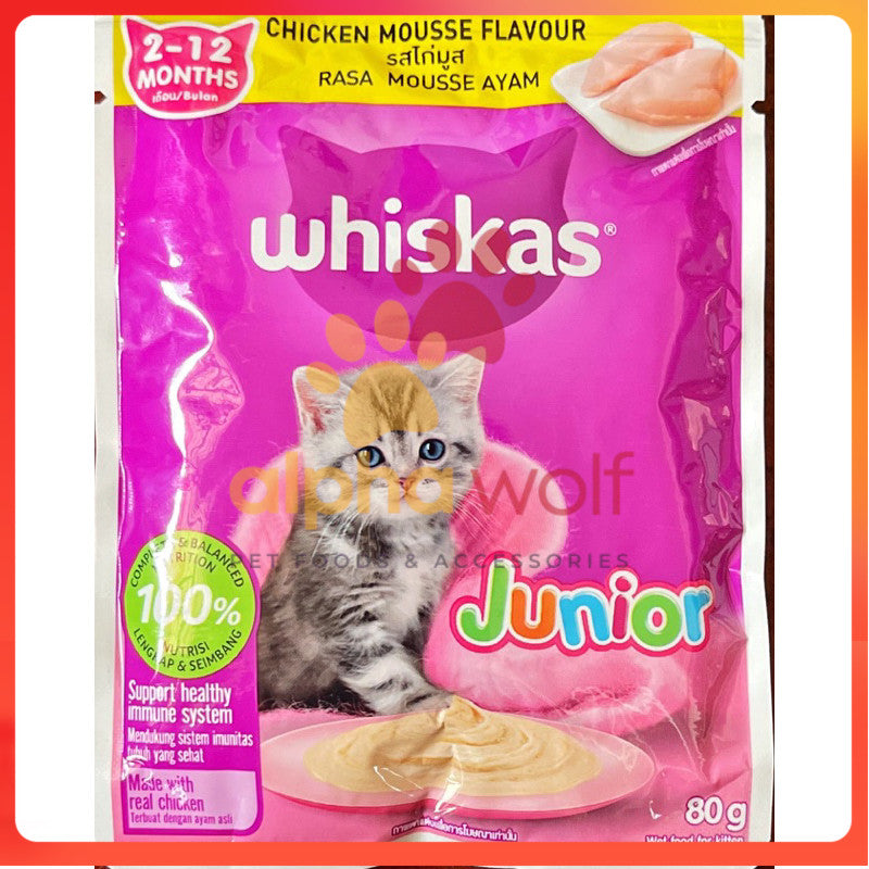 Whiskas Pouch Wet Cat Food 80g Plain 70g Tasty Mix