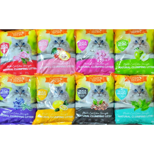 Cindy Recipe Natural Clumping Bentonite Cat Litter 10L Silica Beads