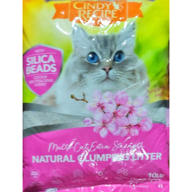 Cindy Recipe Natural Clumping Bentonite Cat Litter 10L Silica Beads