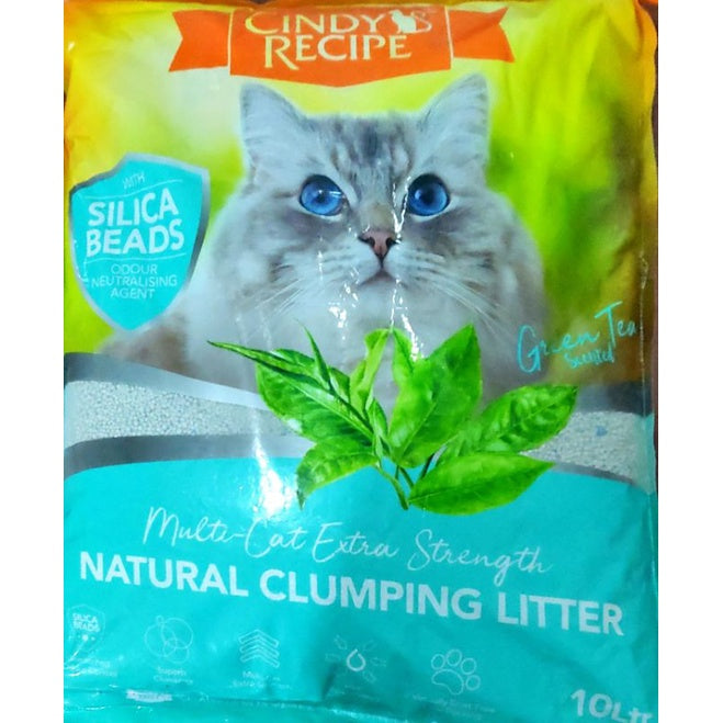 Cindy Recipe Natural Clumping Bentonite Cat Litter 10L Silica Beads