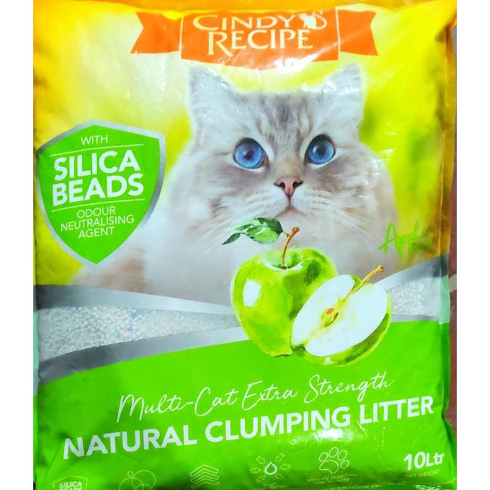 Cindy Recipe Natural Clumping Bentonite Cat Litter 10L Silica Beads