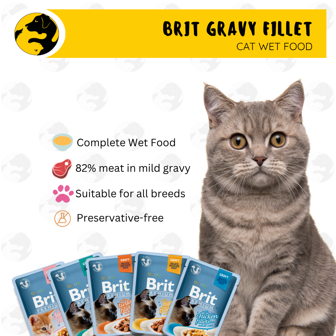 Brit Premium in Gravy Fillet Cat Wet Food 85g