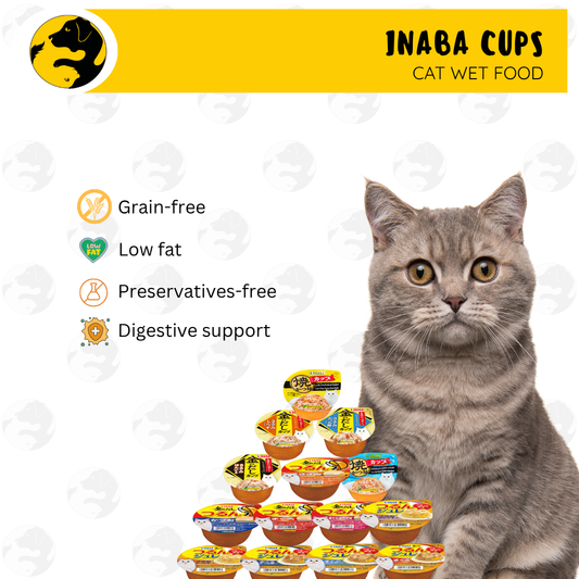Ciao Inaba Gravy Tuna 80g, Gravy Chicken 70g, Pudding 65g, Soft Jelly 65g Wet Cat Food Cup