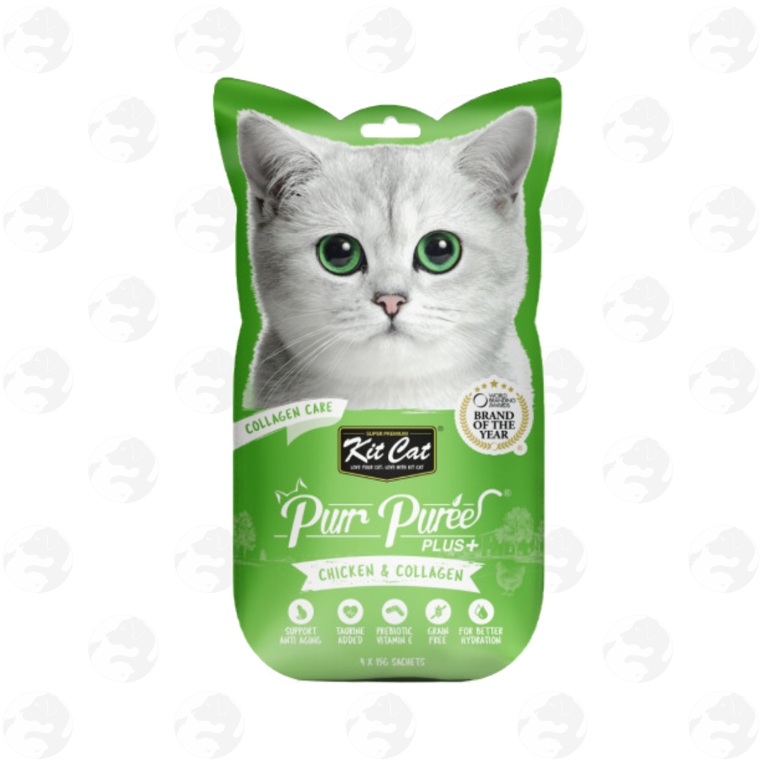 Kit Cat Purr Puree and Purr Puree Plus 4 Sticks Cat Treat