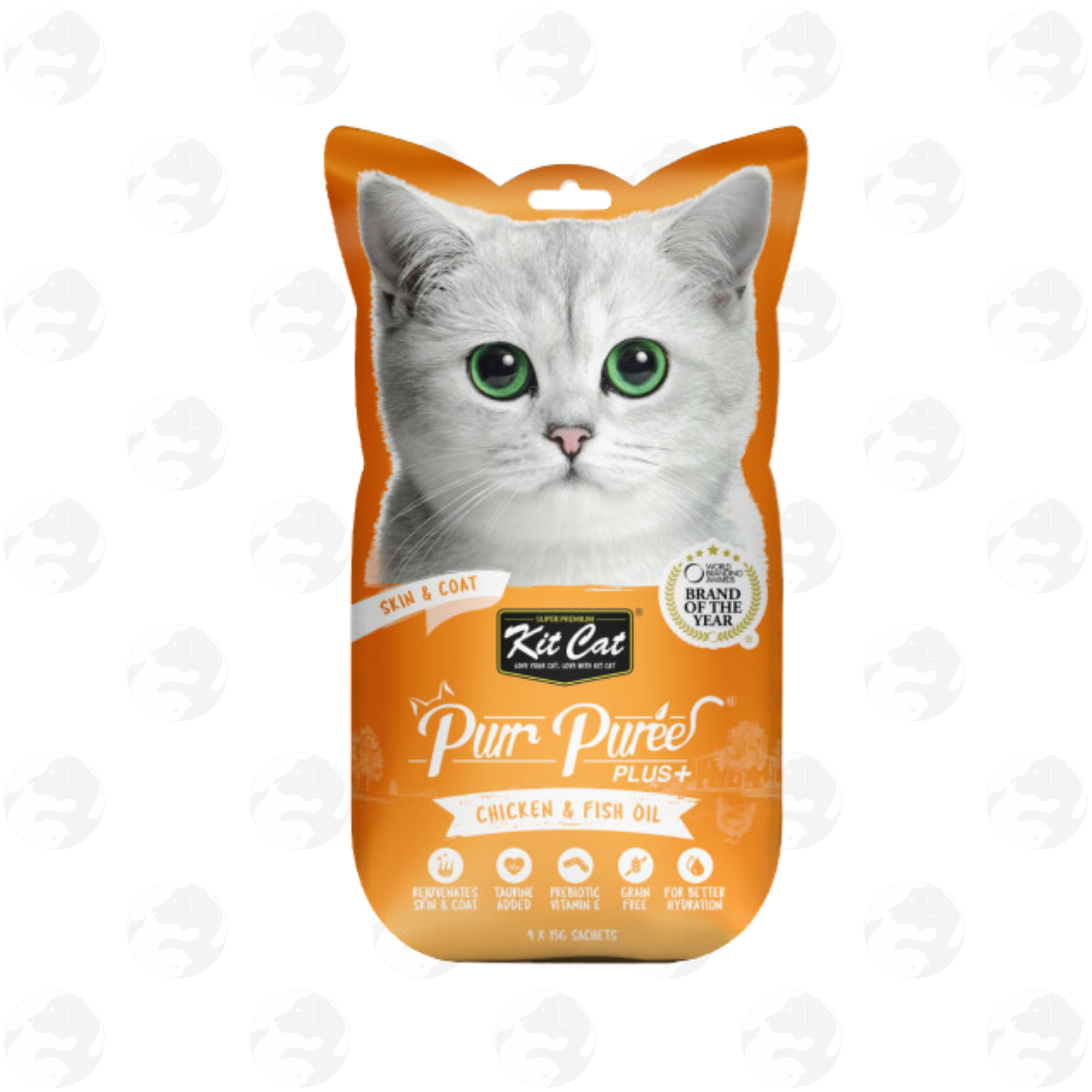 Kit Cat Purr Puree and Purr Puree Plus 4 Sticks Cat Treat