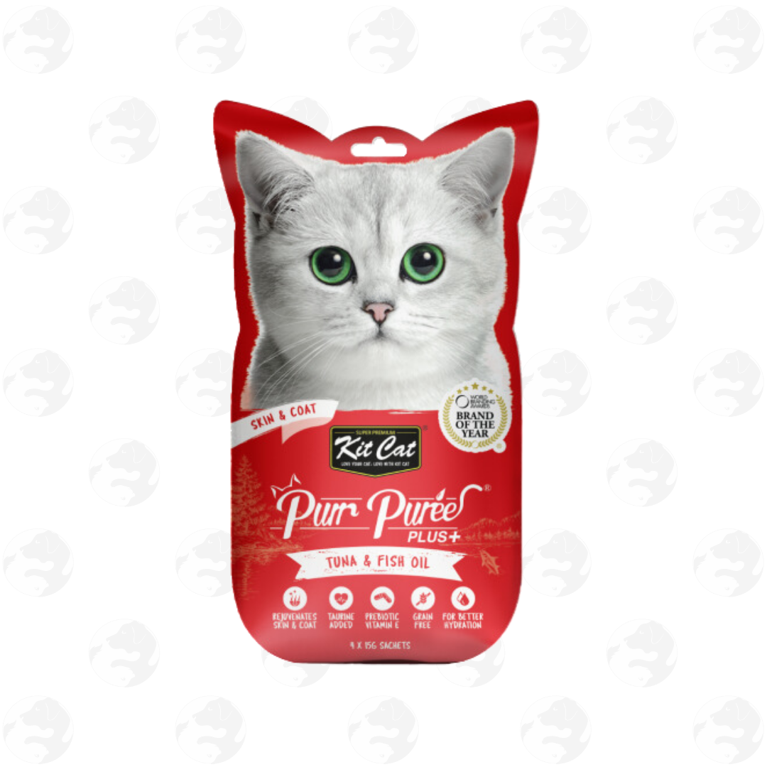 Kit Cat Purr Puree and Purr Puree Plus 4 Sticks Cat Treat