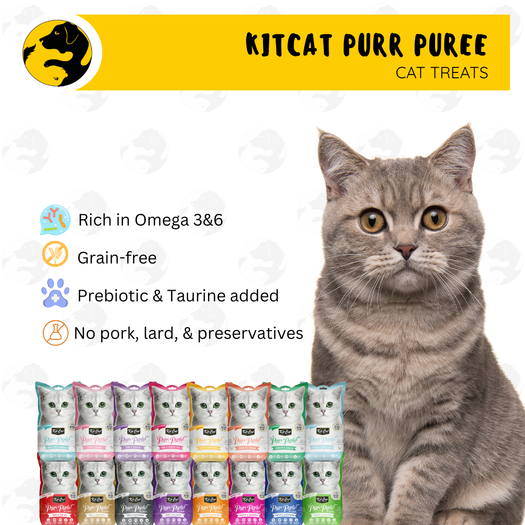 Kit Cat Purr Puree and Purr Puree Plus 4 Sticks Cat Treat