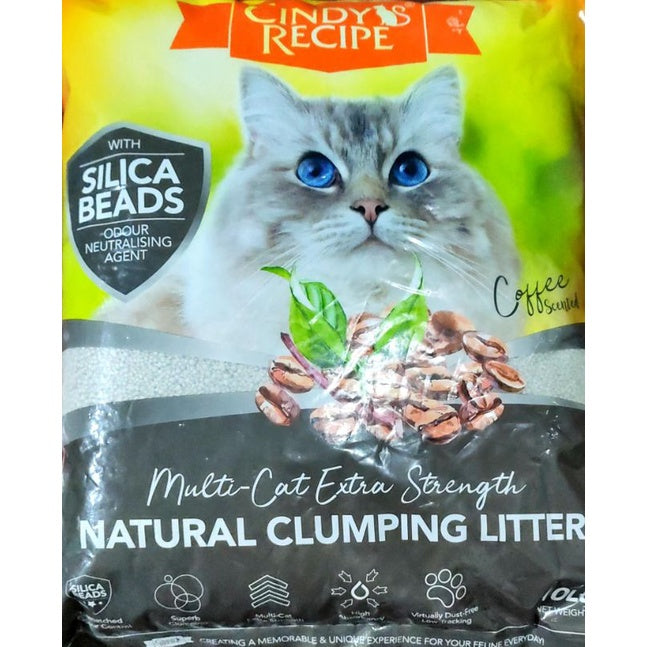 Cindy Recipe Natural Clumping Bentonite Cat Litter 10L Silica Beads