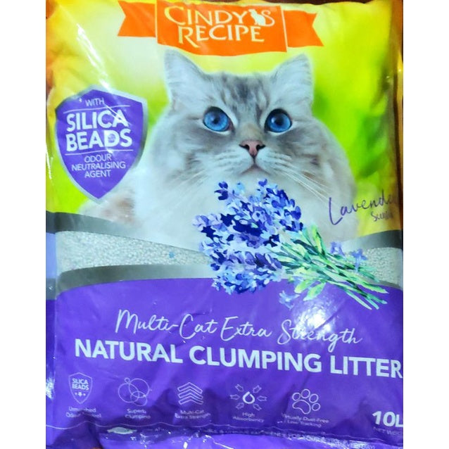 Cindy Recipe Natural Clumping Bentonite Cat Litter 10L Silica Beads