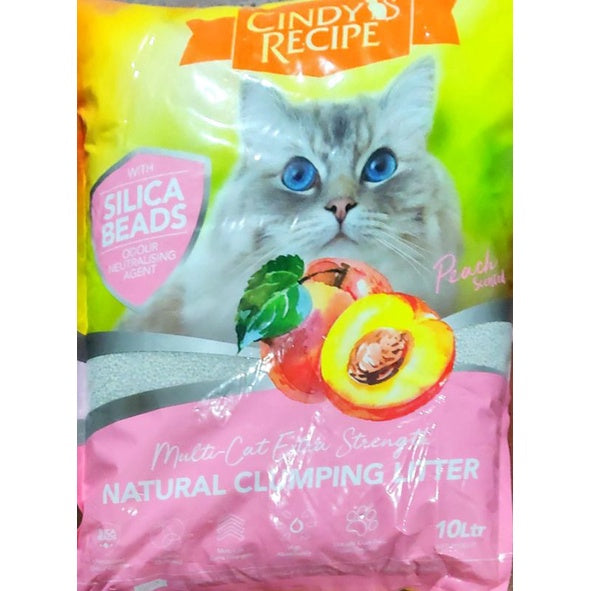 Cindy Recipe Natural Clumping Bentonite Cat Litter 10L Silica Beads