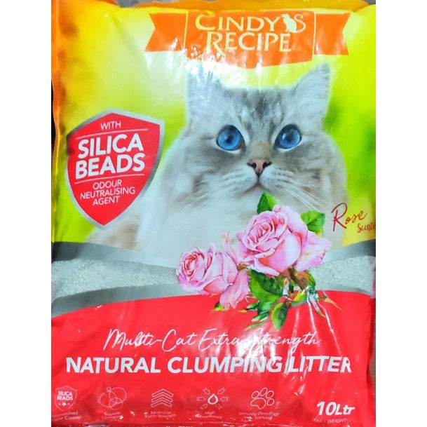 Cindy Recipe Natural Clumping Bentonite Cat Litter 10L Silica Beads