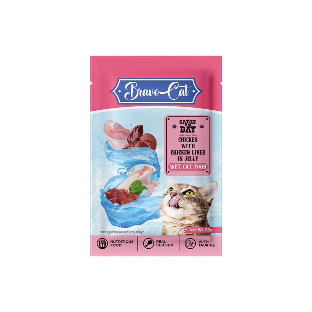 Bravo Wet Cat Food Pouch 80g