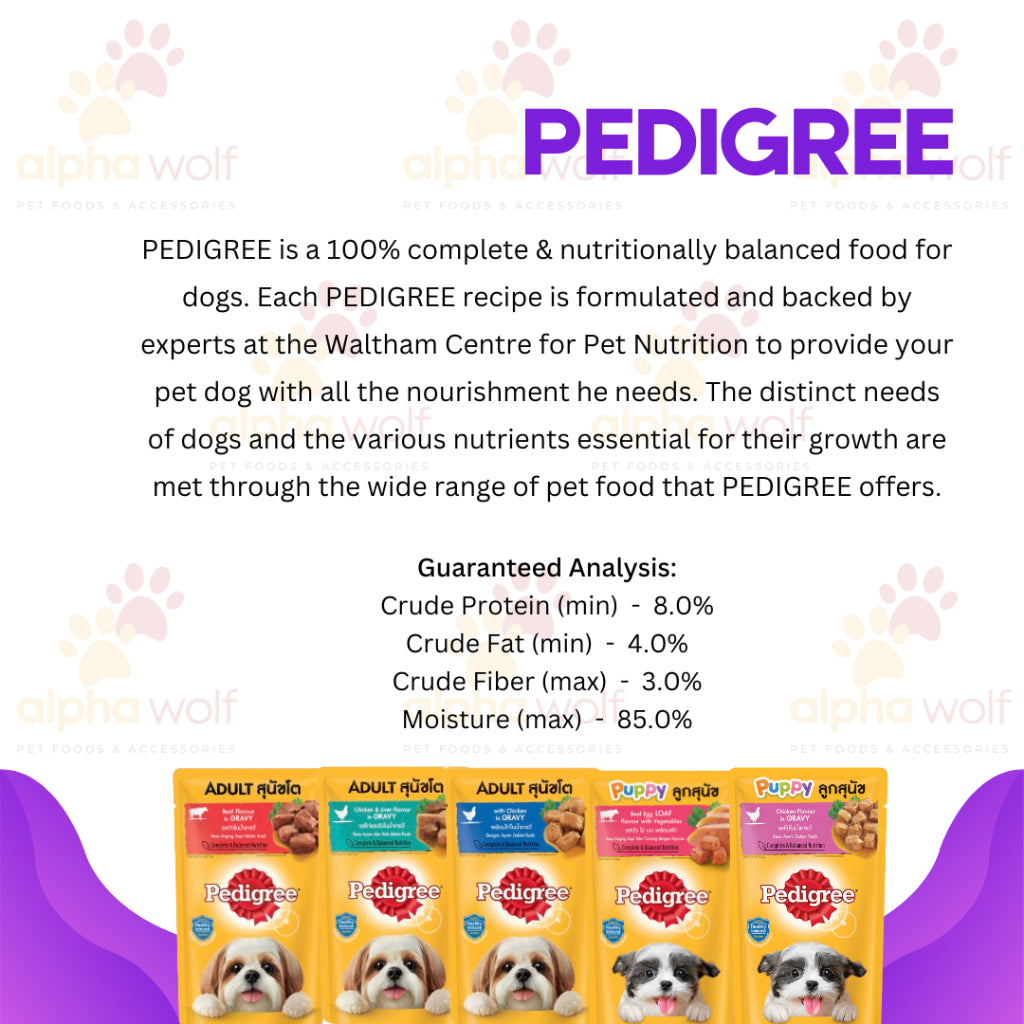 Pedigree Wet Food For Adult Dog, Complete And Balance Nutrition 130g