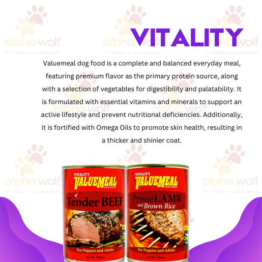 Vitality ValueMeal Can For Puppy and Adult Dog Wet Food 390g