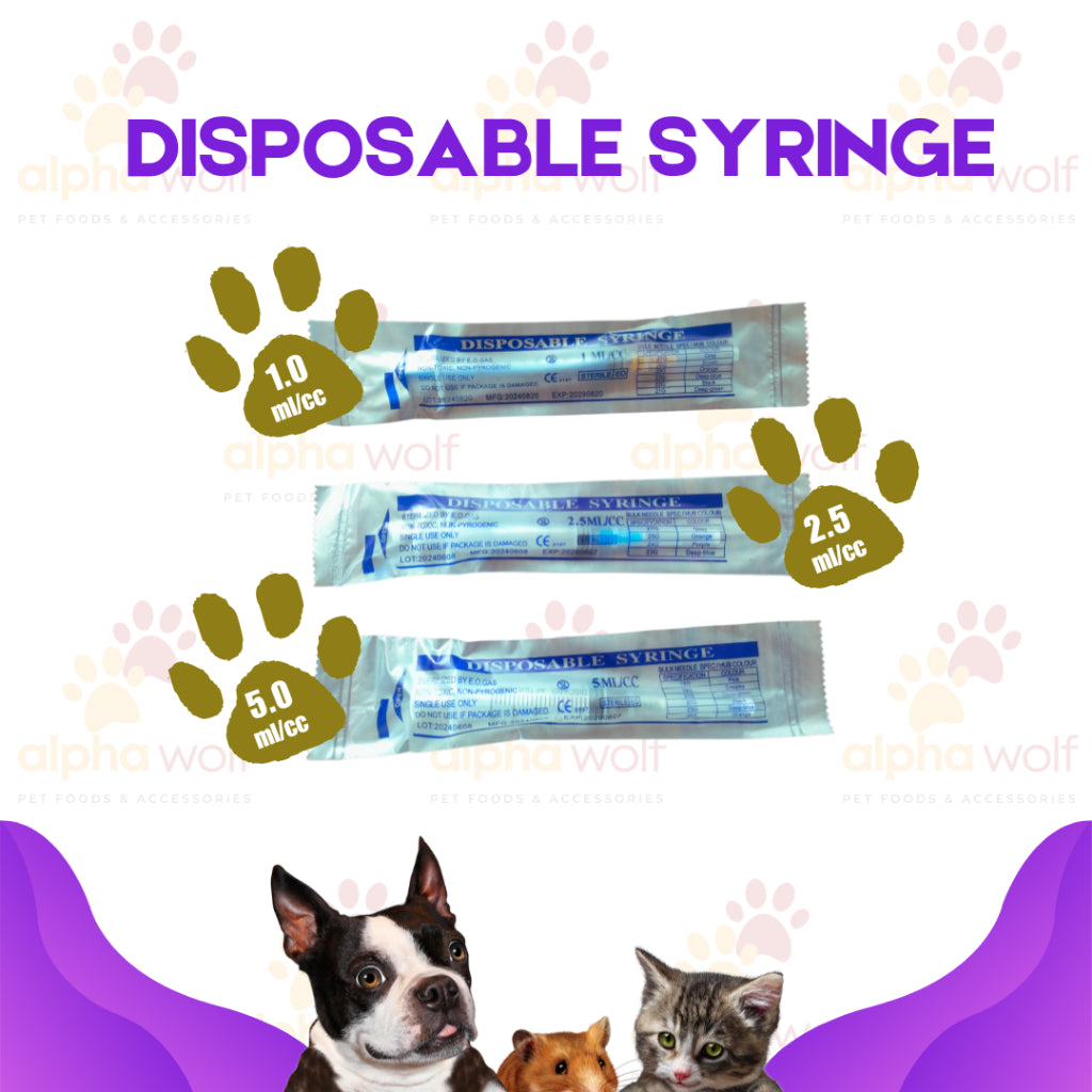 Disposable Syringe in 1ml 2.5ml 5ml  Removable Needles for Pets