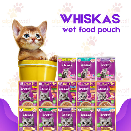 Whiskas Pouch Wet Cat Food 80g Plain 70g Tasty Mix