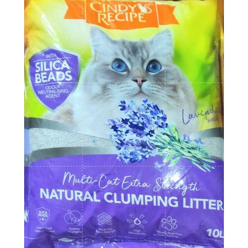 Cindy Recipe Natural Clumping Bentonite Cat Litter 10L Silica Beads