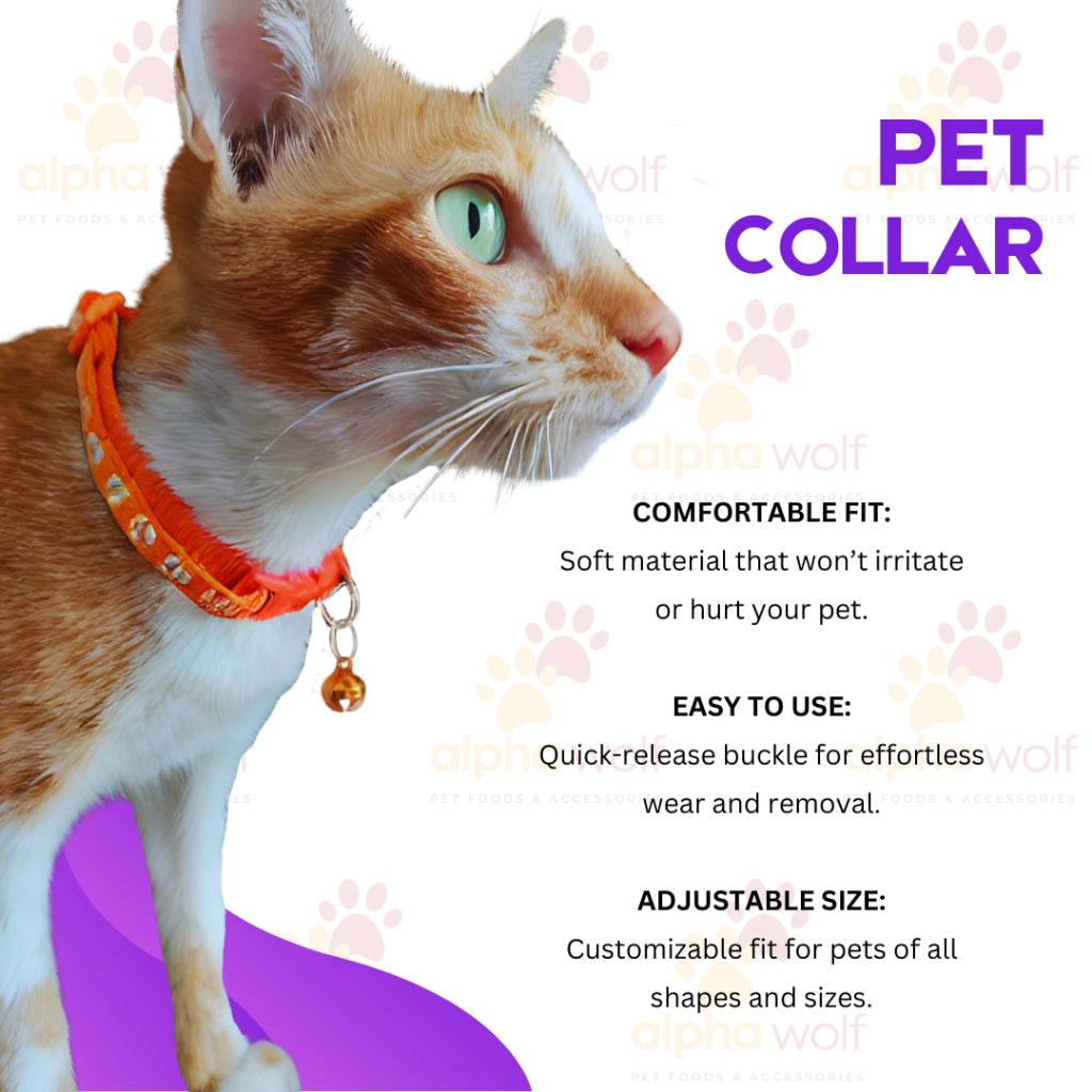 Dog and Cat Ribbon with Spot Collar with Bell Safety Buckle