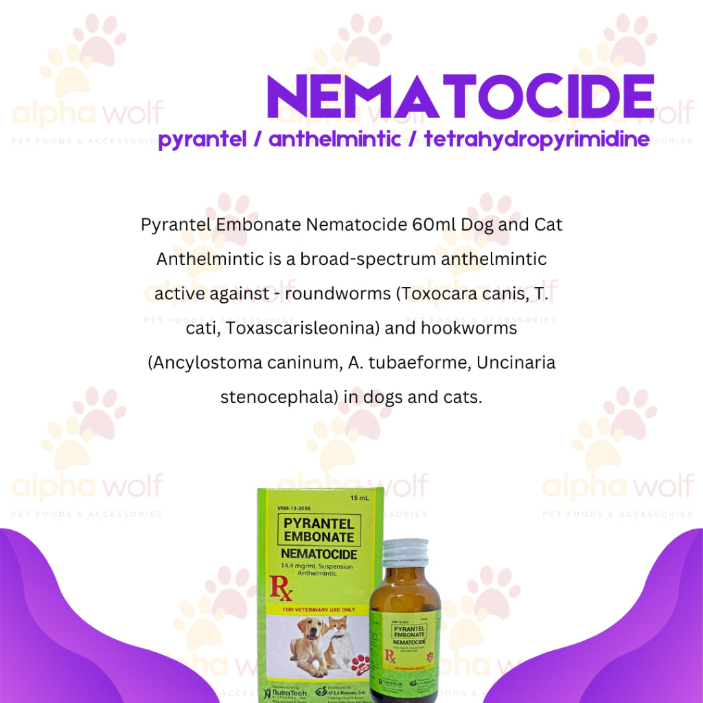 Nematocide Pyrantel Embonate Dewormer 15ml - 60ml
