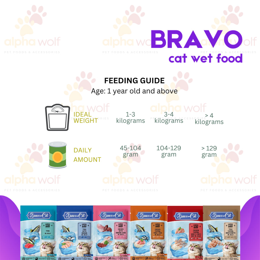 Bravo Wet Cat Food Pouch 80g