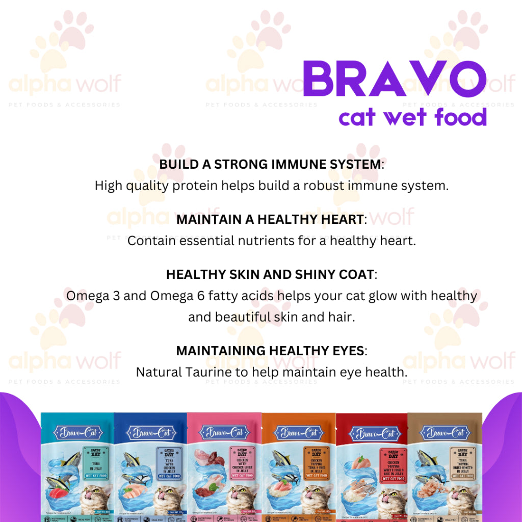 Bravo Wet Cat Food Pouch 80g