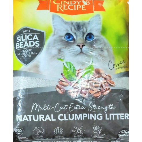 Cindy Recipe Natural Clumping Bentonite Cat Litter 10L Silica Beads