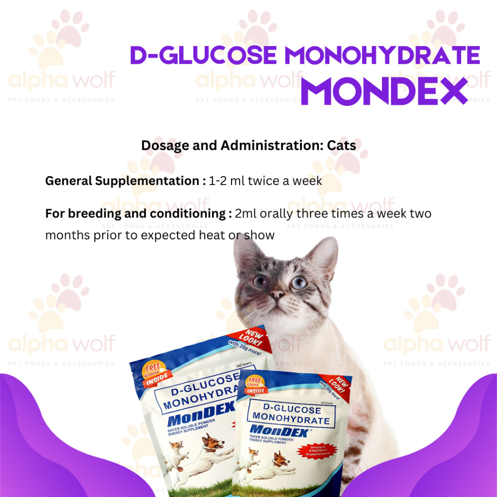 Mondex Dextrose Powder D-Glucose Monohydrate for Dogs 100grams and 360grams Meds PLA