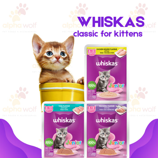Whiskas Pouch Wet Cat Food 80g Plain 70g Tasty Mix