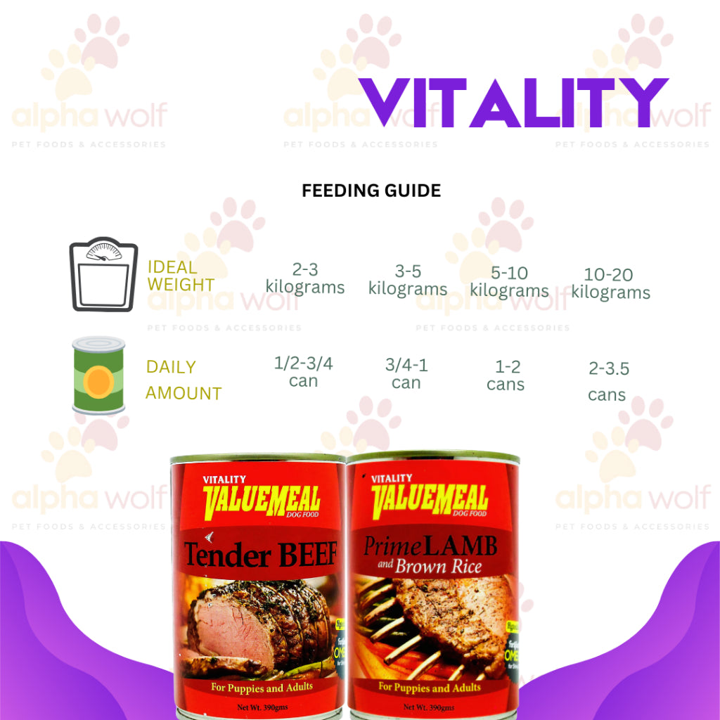 Vitality ValueMeal Can For Puppy and Adult Dog Wet Food 390g