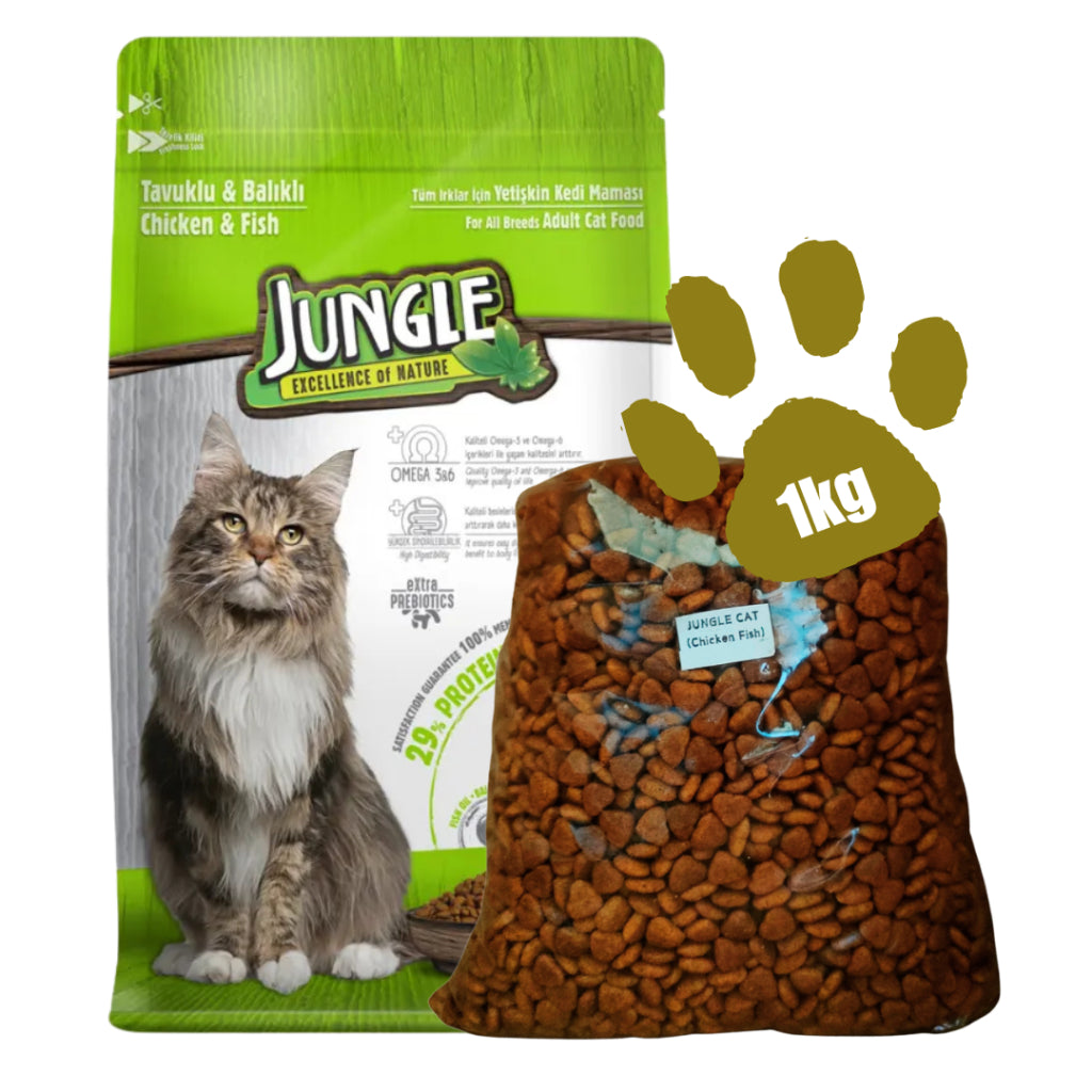 Jungle Dry Cat Food For Adult or Kitten 1kg