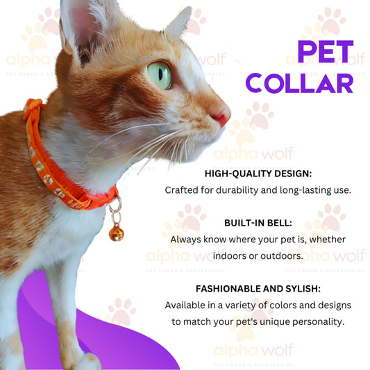 Dog and Cat Ribbon with Beads Collar with Bell Safety Buckle