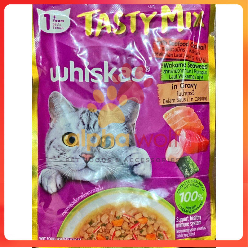Whiskas Pouch Wet Cat Food 80g Plain 70g Tasty Mix