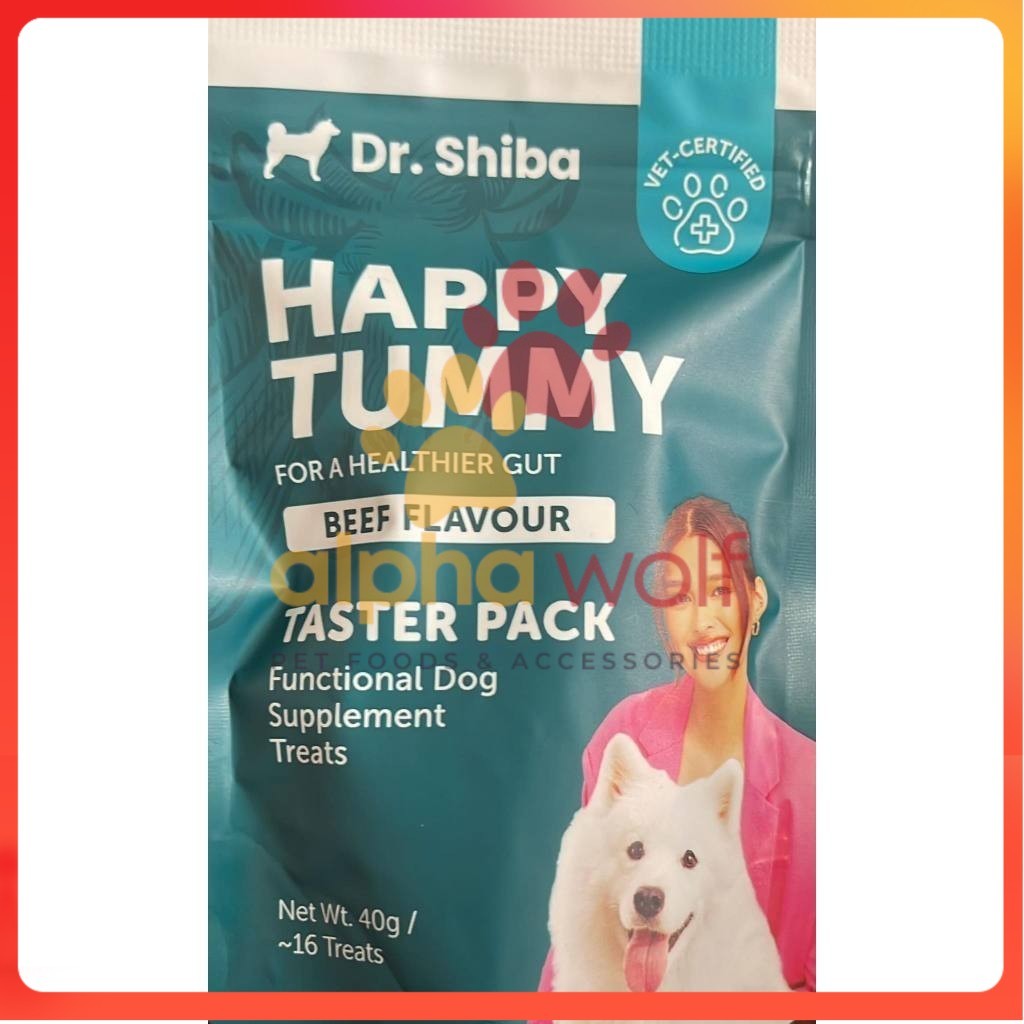 Dr. Shiba Happy Tummy Taster Pack Beef 40g  Dog Treats Snack 16 pcs