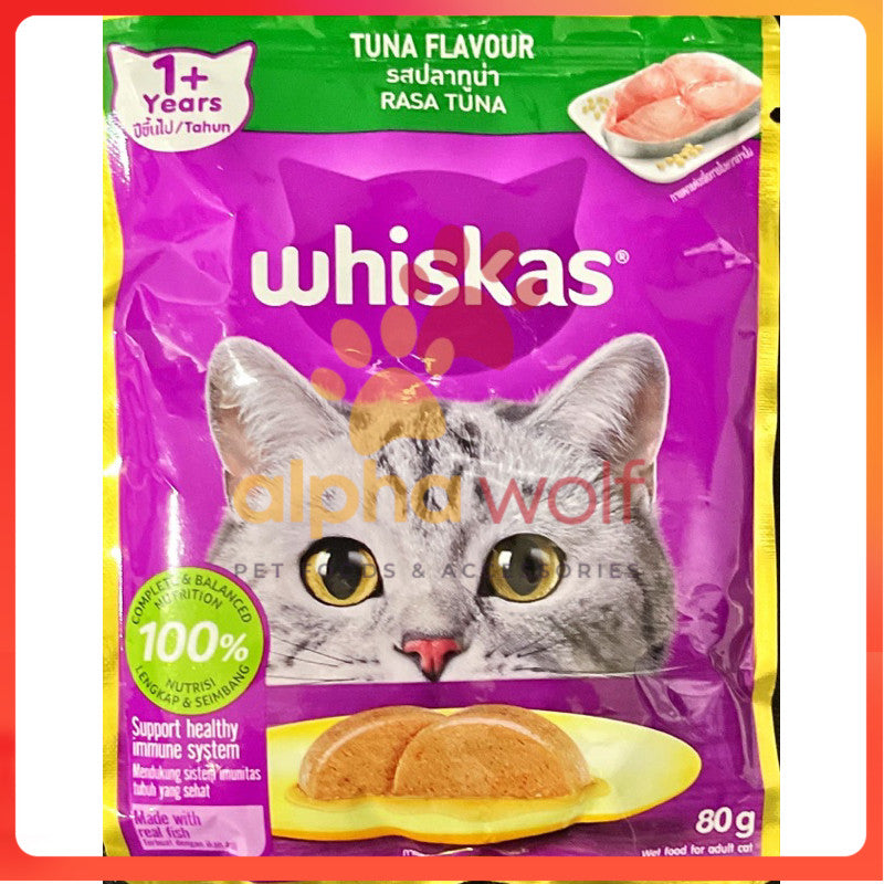 Whiskas Pouch Wet Cat Food 80g Plain 70g Tasty Mix