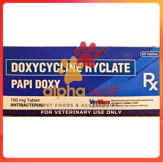Papi Doxy Tablet Doxycycline Hyclate Antibacterial for Dog Cat Meds