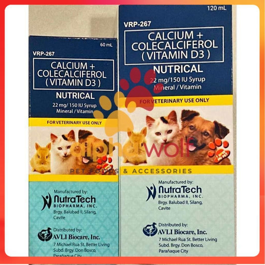 NUTRICAL Syrup Calcium Supplement Vitamins for Dogs and Cats 60ml & 120ml