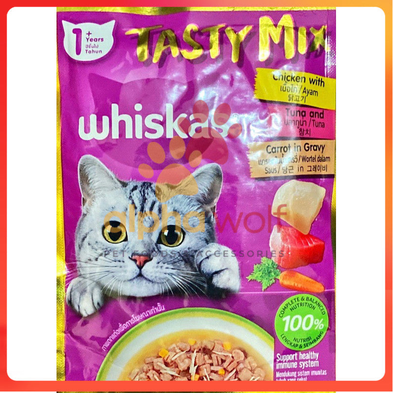 Whiskas Pouch Wet Cat Food 80g Plain 70g Tasty Mix