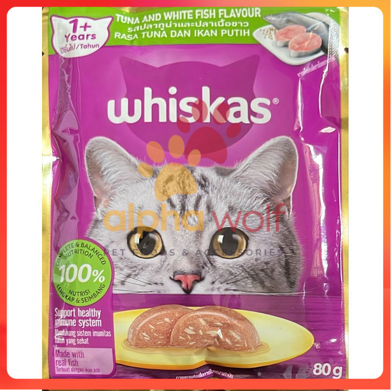 Whiskas Pouch Wet Cat Food 80g Plain 70g Tasty Mix
